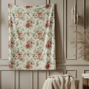 Couverture Polaire Chic Antique Inspiré Shabby Chic Graceful Flores
