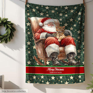 Couverture Polaire Chic Aquarelle Santa Claus Jeter pour la famille