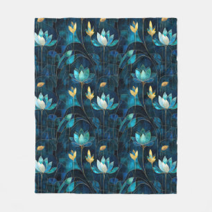 Couverture Polaire Chic chrysanthème turquoise