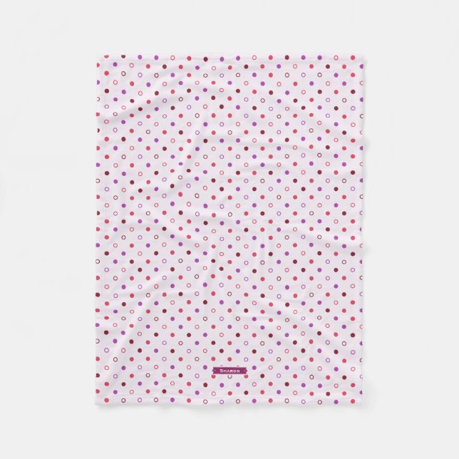 Couverture Polaire Chic corail violet pois motif (Devant)