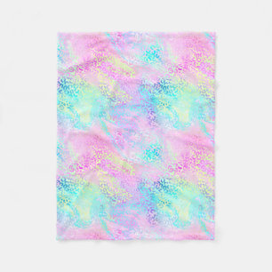 Couverture Polaire Chic Girly Rainbow Shimmer Leopard Motif
