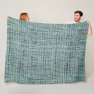 Couverture Polaire Chic gris Seafoam Blue Green Boucle Motif tissé