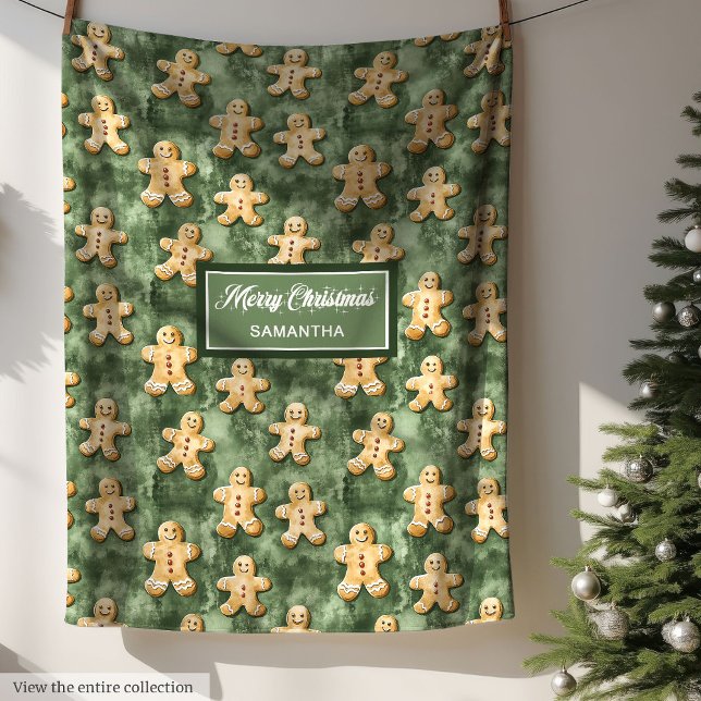 Couverture Polaire Chic Monochromatique Sage Pastel Vert Noël (Chic Monochromatic Sage Pastel Green Christmas Fleece Blanket)