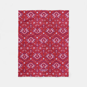 Couverture Polaire Chic motifs tribaux kat rouge et violet