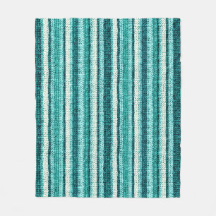 Couverture Polaire Chic rayé turquoise