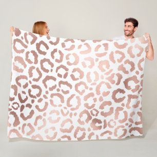 Couverture Polaire Chic Rose Gold Leopard Cheetah Poster de animal