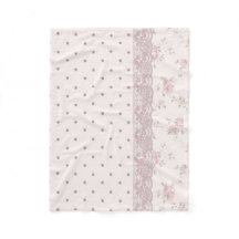Chic Rose Vintage Floral et Pois Réversible