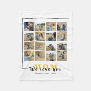 Couverture Polaire Chic We Love You Mom Fête des mères 16 Photo Col