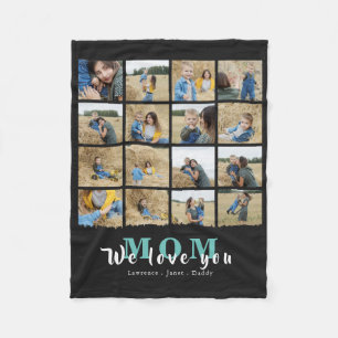 Couverture Polaire Chic We Love You Mom Mothers Day 16 Photo Collage 