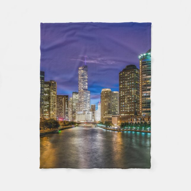 Couverture Polaire Chicago Illinois la nuit (Devant)