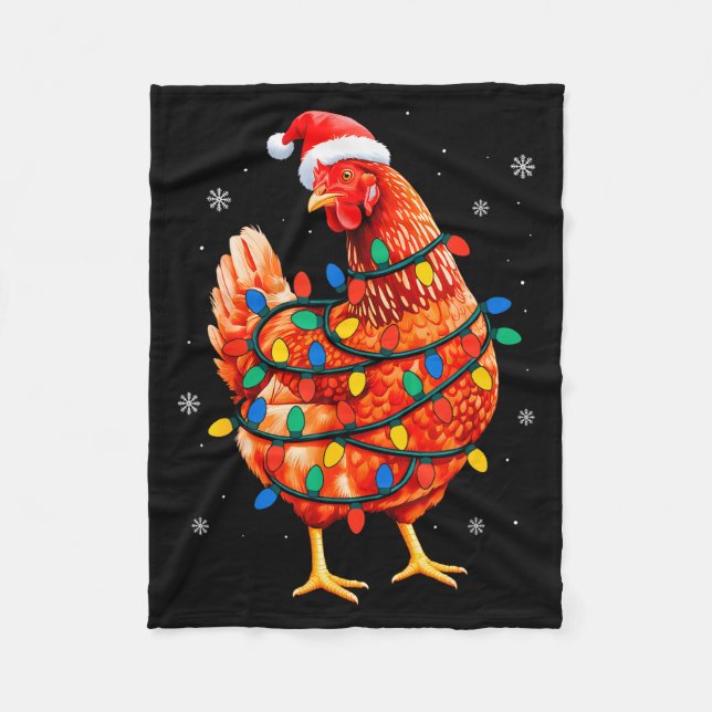 Couverture Polaire Chicken Christmas Tree Lights Farm Animal Santa Xm (Devant)