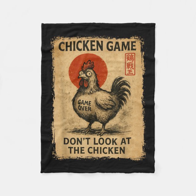 Couverture Polaire Chicken Game Funny Japanese Boys Girls Womens Mens (Devant)