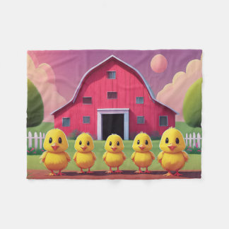 Couverture Polaire Chicks in Barnyard Happy Spring 