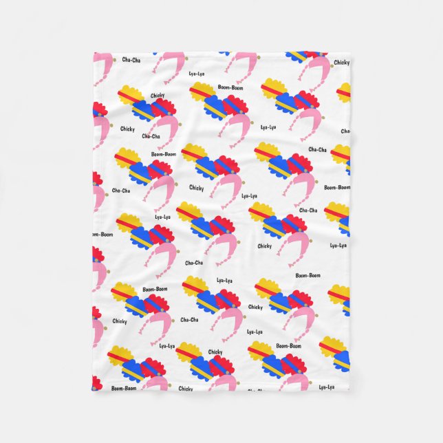 Couverture Polaire Chicky, Cha-Cha, Boom-Boom, Lya-Lya (Devant)