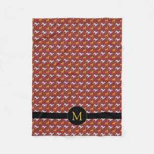 Couverture Polaire Chien Année Zodiac Anniversaire Monogramme S Blanc