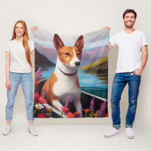 Couverture Polaire Chien Basenji sur une pagaie : Une aventure pittor