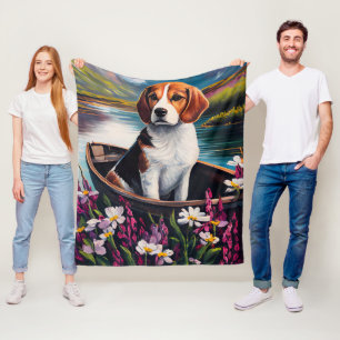 Couverture Polaire Chien Beagle sur une pagaie : Une aventure pittore