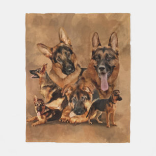 Couverture Polaire Chien berger allemand - chiot, jeune, adulte