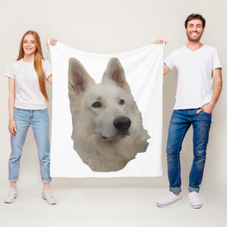 Couverture Polaire Chien blanc de berger Tête Plafond