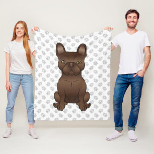 Couverture Polaire Chien Bouledogue Français au Chocolat / Chien Boul