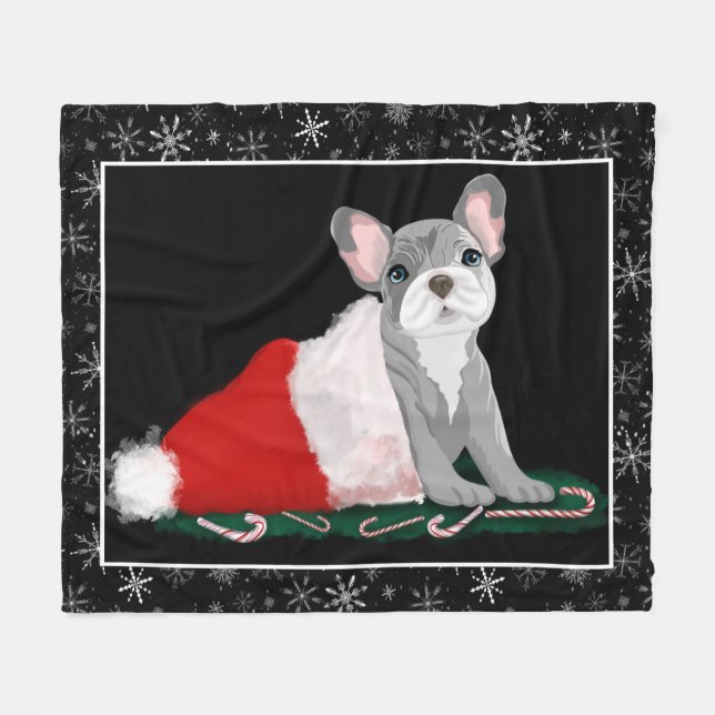 Couverture Polaire Chien Bouledogue Français Bébé  (Devant (Horizontal))