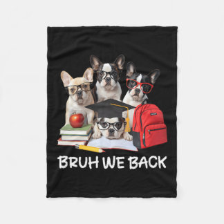 Couverture Polaire Chien Bouledogue Français Rentre Scolaire