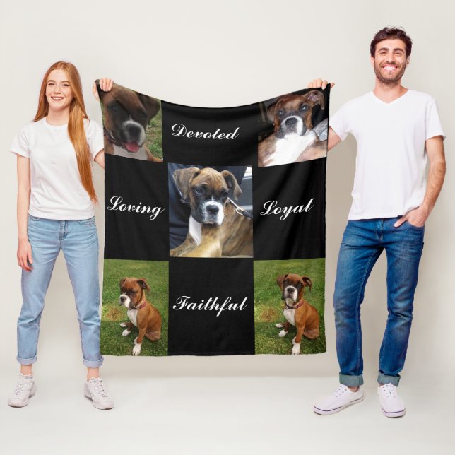 Couverture Polaire CHIEN BOXER DÉVOUÉ  laine polaire (En situation)