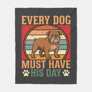 Couverture Polaire Chien Bulldog Drôle Chaque Chien Doit Avoir Son Jo