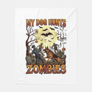 Couverture Polaire Chien chasse les zombies Halloween Berger allemand
