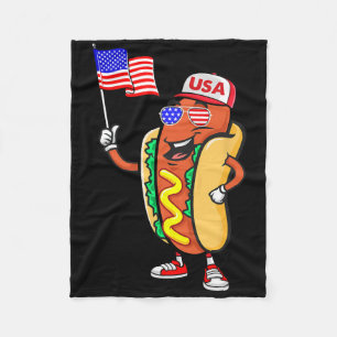 Couverture Polaire Chien chaud patriotique Drapeau américain Usa Funn