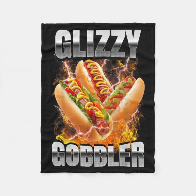 Couverture Polaire Chien Chaud Rétro Glizzy Gobbler Bootleg Memes (Devant)