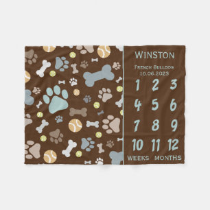Couverture Polaire Chien Chien Chien Empreinte de patte Milestone Kee
