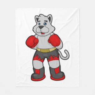 Couverture Polaire Chien comme boîte avec gants de boxe