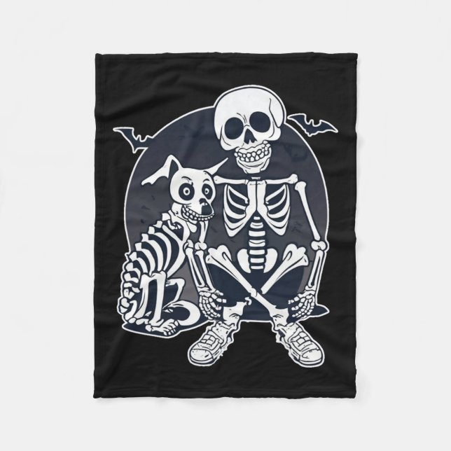 Couverture Polaire Chien comme os Halloween Skeleton costume (Devant)