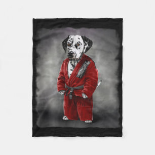 Couverture Polaire Chien Dalmatien Judo Karate Master En Judogi Rouge