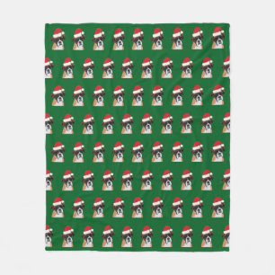 Couverture Polaire Chien de boîte de Noël