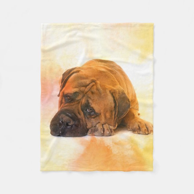 Couverture Polaire Chien de Bullmastiff (Devant)