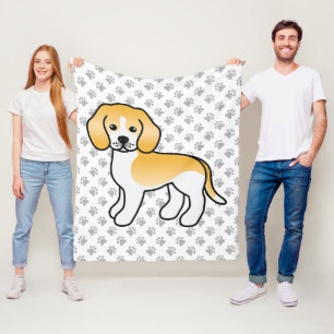Couverture Polaire Chien de dessin animé lemon et blanc et pattes