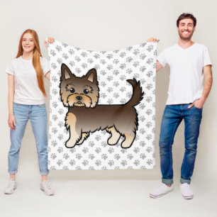 Couverture Polaire Chien de dessin animé Yorkshire Terrier au chocola