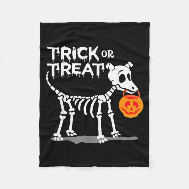 Couverture Polaire Chien de Halloween Trick Or Treat (Devant)