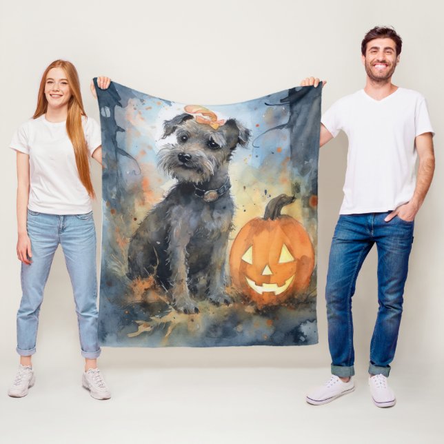 Couverture Polaire Chien de la baie de Chesapeake Halloween avec des  (En situation)