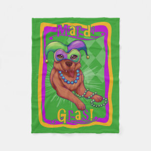 Couverture Polaire Chien de mardi gras