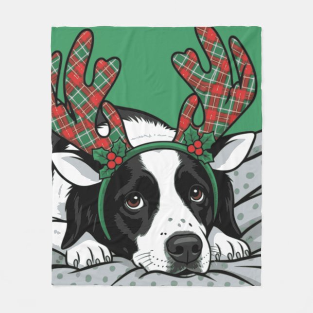 Couverture Polaire Chien de Noël (Devant)