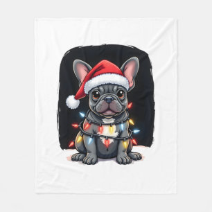 Couverture Polaire Chien de Noël Bouledogue Français Xmas Frenchie Ho