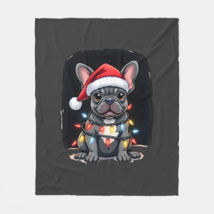 Couverture Polaire Chien de Noël Bouledogue Français Xmas Frenchie Ho