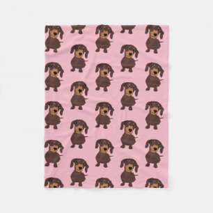 Couverture Polaire Chien de saucisse rose mignon de Weiner de