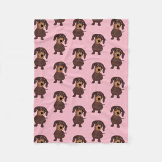 Couverture Polaire Chien de saucisse rose mignon de Weiner de