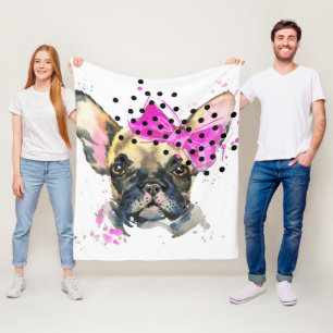 Couverture Polaire Chien de Taureau de Français de Cutie