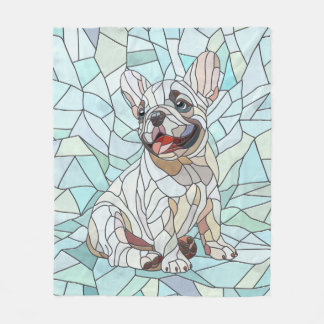 Couverture Polaire Chien de taureau français mignon - mosaïque pastel