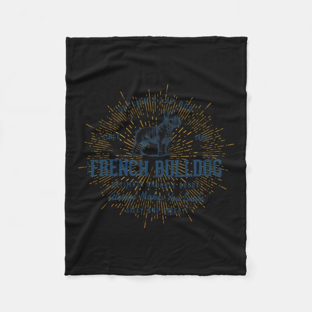 Couverture Polaire Chien de taureau français Vintage (Devant)